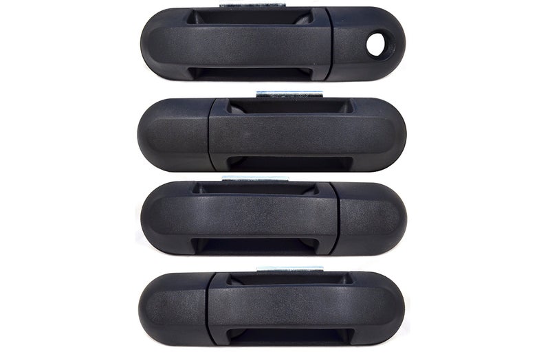 PT Auto Warehouse FO-3745A-QPK - Exterior Outside Door Handle, Textured Black - Front/Rear Left/Right, Set of 4, Replaces 6L2Z7822405AA, 6L2Z7822404AA, 6L2Z7826605AA, 6L2Z7826604AA, 6L2Z7822404AAA - Image 1